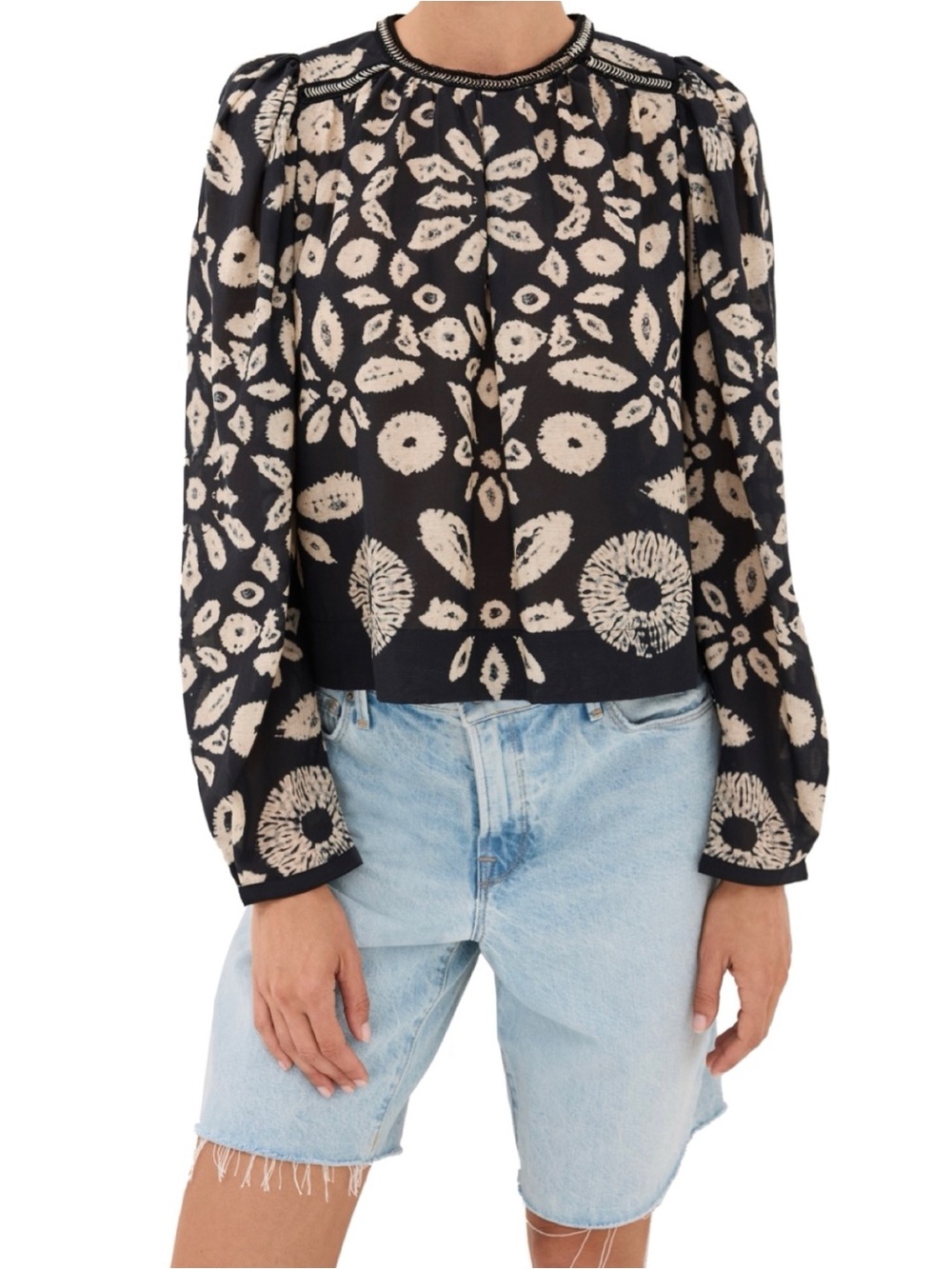 Sea Women’s Thea Tie Dye Print Blouse Top Boho Resortwear, size Medium